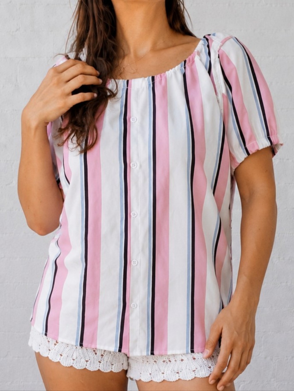 Upcycled- Saltwater Stripes Top